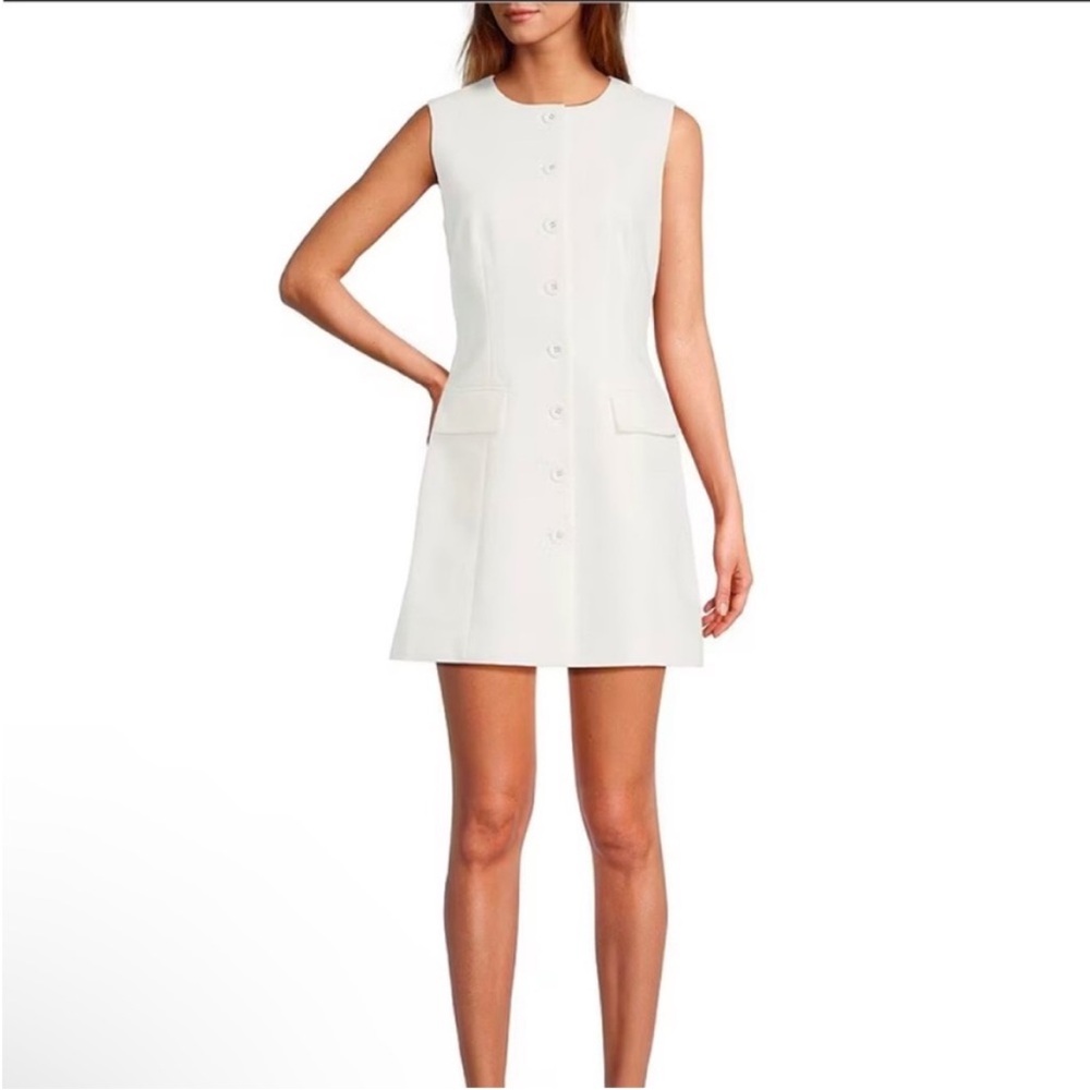 ANTONIO MELANI White Button-Front Mini Dress